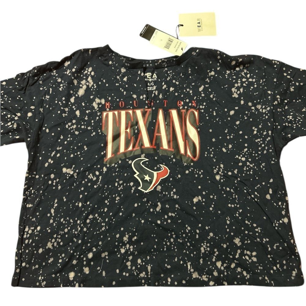 Women's WEAR by Erin Andrews Royal Houston Texans Cropped Top Sz-Large